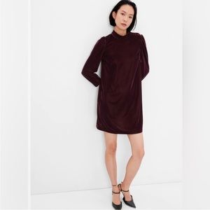 New without tags Gap Puff Sleeve Mockneck Velvet Mini Dress Size XL